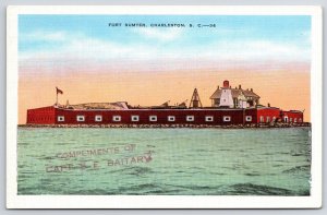 Fort Sumter Charleston South Carolina SC Sea Fort Island Historical Postcard