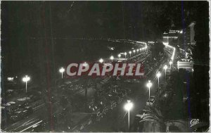 Postcard Modern Nice Vieux Port Night Cars Negresco