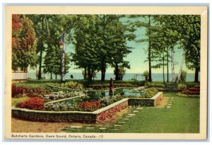 1951 Butcharts Gardens Owen Sound Ontario Canada Vintage Posted Postcard