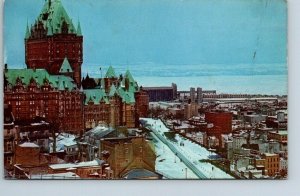 Chateau Frontenac, Winter, Vintage 1963 Chrome Postcard