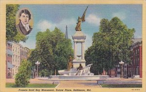 Francis Scott Key Monument Eutaw Place Baltimore Maryland 1946