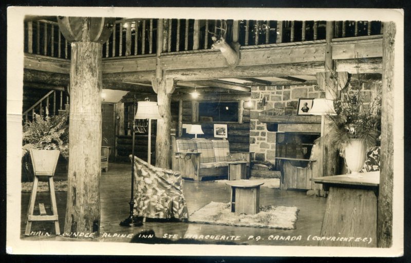 dc1315 - STE.MARGUERITE Quebec 1947 Alpine Inn. Real Photo Postcard by Cote