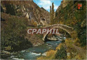 Postcard Modern Valls of Andorra Romanesque bridge
