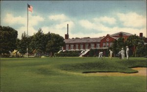 El Paso Texas TX Country Club Golfing Golf Course Linen Vintage Postcard