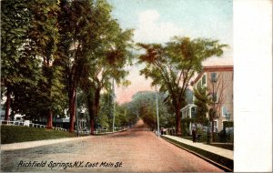 Postcard NY Richfield Springs East Main Street