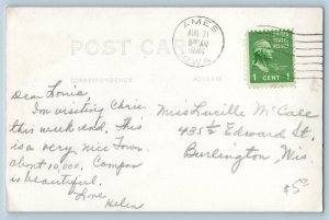 1944 Friley Hall USNTS Iowa State College Ames IA RPPC Photo Vintage Postcard