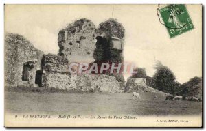 Old Postcard Brittany Hede Ruins of Old Castle
