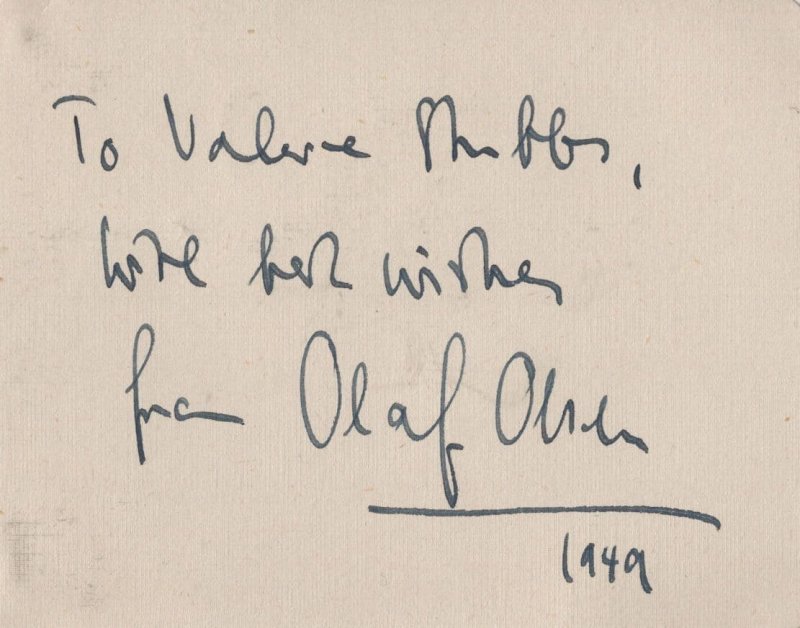 Olaf Olsen The Man In The White Suit 1949 Hand Signed Autograph