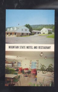 BERKELEY SPRINGS WEST VIRGINIA MOUNTAIN STATE MOTEL RESTAURANT INTERIOR POSTCARD