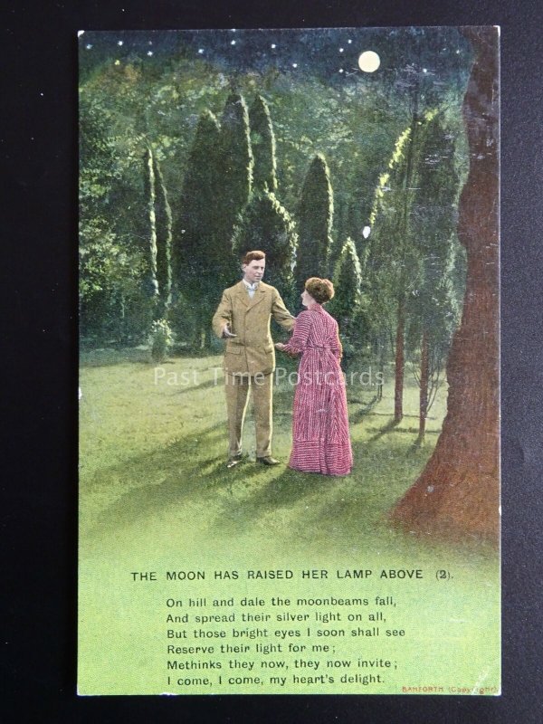 WW1 THE MOON HAS RAISED HER LAMP ABOVE Bamforth Song Cards set of 2 No 4613 1/2