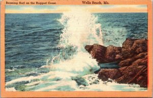 Maine Wells Beach Booming Surf 1951