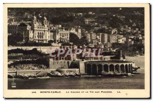 Old Postcard Monte Carlo Casino and the Pir Pigeon