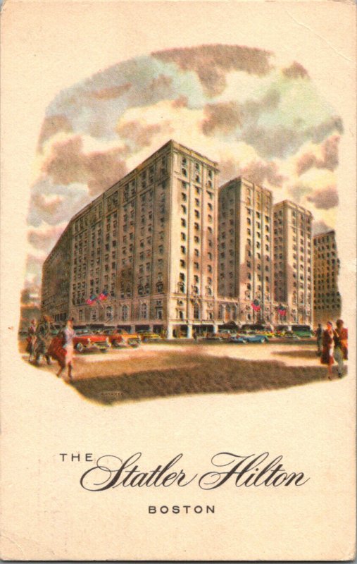 c1950 The Statler Hilton Hotel Boston Massachusetts Post Card P2