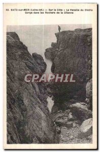 Old Postcard Batz sur Mer on the Cote Venelle of Dlable The Gorge in Rocks of...