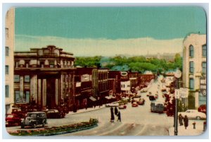 c1950's Rue King King Street Sherbrooke Quebec Canada Vintage Postcard