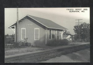 RPPC BURNHAM MISSOURI FRISCO RAILROAD DEPOT STATION REAL PHOTO POSTCARD