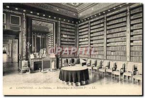 Old Postcard Compiegne Library the castle Napoleon 1st