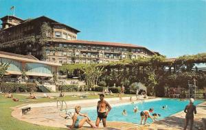 PASADENA, CA California HUNTINGTON-SHERATON HOTEL Pool ROADSIDE c1950's Postcard