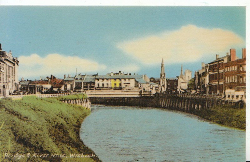 Cambridgeshire Postcard - Bridge & River Nene - Wisbech - Ref 3254A