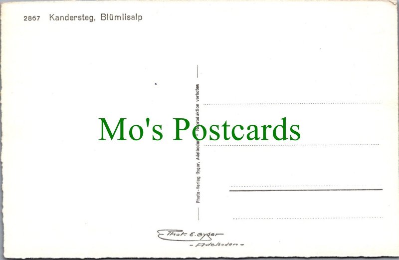 Switzerland Postcard - Blumlisalp, Kandersteg SW6378