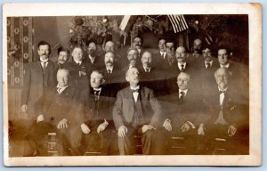 Lot of 2 RPPC Group Photo Old Men Probably the Illuminati UNP Postcards Q12