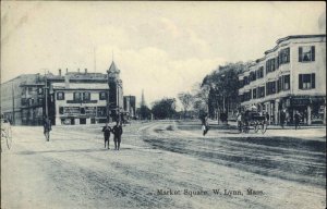 Lynn Massachusetts MA Street Scene Store Storefront 1900s-10s Postcard