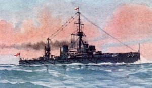 Royal Navy Battleship HMS Dreadnought Buch Rare Art Postcard