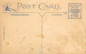 Christmas Greetings SANTA CLAUS Candles Holly Leaves c1910s Vintage Postcard