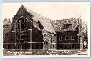 Marshall Minnesota MN Postcard RPPC Photo Congregational Church c1910's Antique