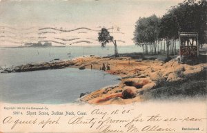 Shore Scene, Indian Neck, Connecticut, Early Hand Colored Postcard, Used in 1905