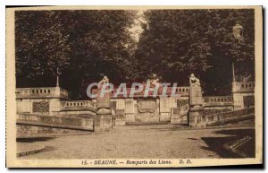 Postcard Old Remparts Beaune Lions