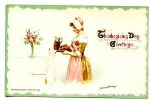 Greeting - Thanksgiving. Artist: F. Brundage  (Gabriel Series 132)