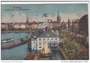 Germany Hamburg Jungfernstieg und Alsterpavillon 1918