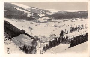 KRKONOSE CZECHOSLOVAKIA PEC pod SNEZKOU~PANORAMA PHOTO POSTCARD 1955