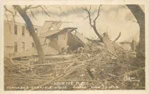 Postcard RPPC 1913 Nebraska Omaha Kountze home Tornado damage disaster NE4-204