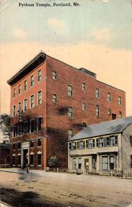 Portland Maine Pythian Temple Street View Antique Postcard K93956