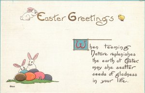 Vintage Postcard Easter Wishes May Your Life Bright  As The Flowers Eastertide