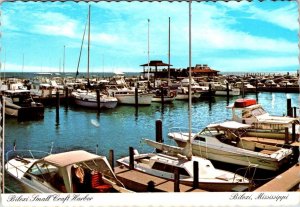 Biloxi, MS Mississippi SMALL CRAFT HARBOR Marina~Dock~Fishing Boats 4X6 Postcard