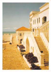 Lot345 front view of the castle cannonballs the cape coast castle ghana africa