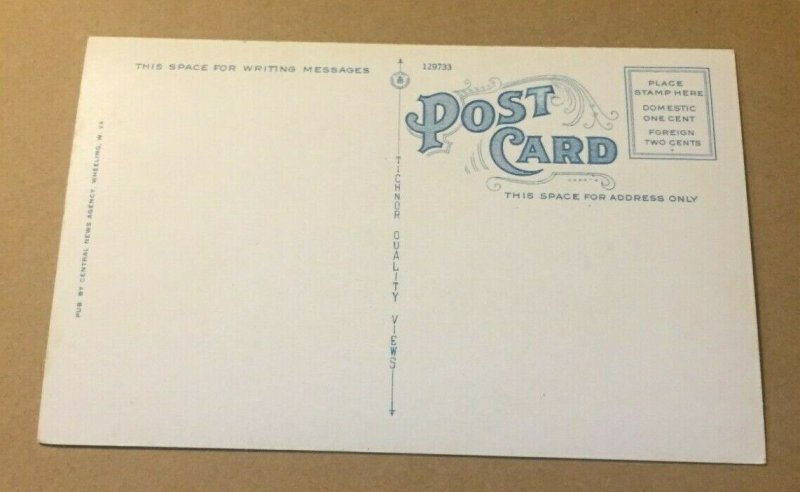 VINTAGE .01 POSTCARD UNUSED MCCULLOCH'S LEAP WHEELING W.VA.