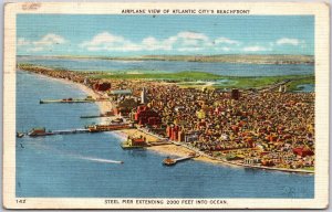 1923 Airplane View Atlantic City NJ Beachfront Steel Pier Posted Postcard