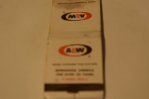 A & W Since 1919 Root Beer 20 Strike Matchbook Cover