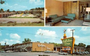 FORT SMITH, AR Arkansas  HOLIDAY INN MOTEL Lobby~Pool ROADSIDE c1950's Postcard