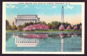 Lincoln Monument Potomac River Washington DC unused c1920's