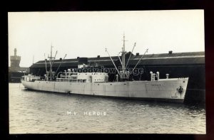 bf368 - Danish Cargo Ship - Herdis , built 1934 - postcard Feilden