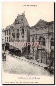 Old Postcard Toul The theater cafe and the comedy