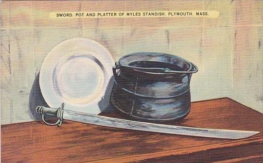 Sword Pot And Platter Of Myles Standish Plymouth Massachusetts