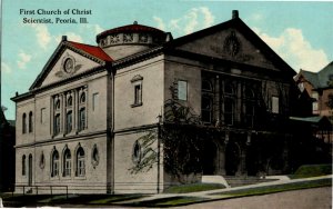 Postcard IL Peoria First Church of Christ Scientist C.1910 M19