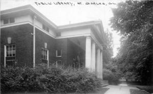 C-1910 Public Library St Charles Illinois RPPC Photo Postcard 212