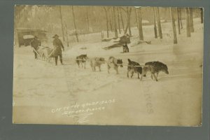 Seward ALASKA RPPC c1910 GOLD MINERS Mining DOG SLED Dogs GOING TO CLAIM Mine